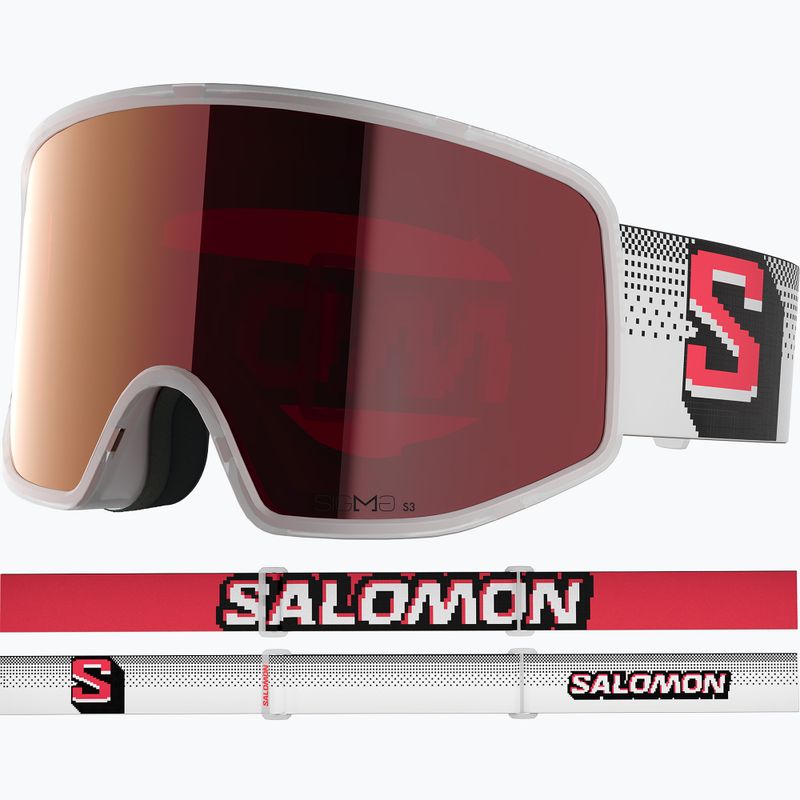 Lyžiarske okuliare Salomon Sentry Pro Sigma S3 translucent frozen/sigma fire red 2