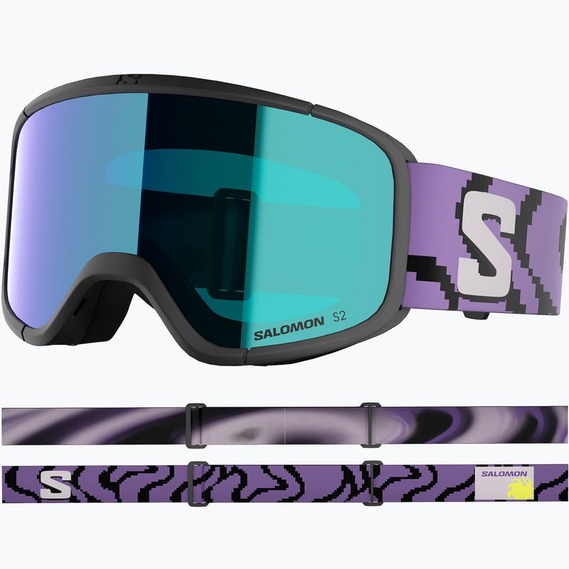 Lyžiarske okuliare Salomon Aksium 2.0 S S2 black pansy/ml mid blue 2