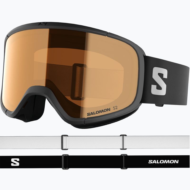 Detské lyžiarske okuliare Salomon Rio S2 black/flash tonic orange 2