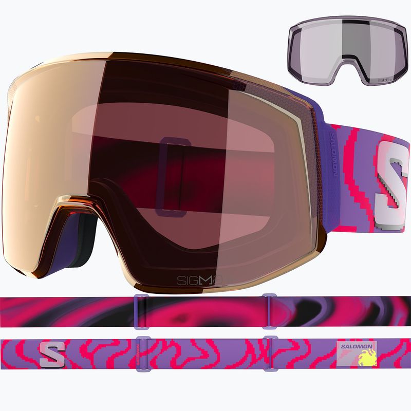 Lyžiarske okuliare Salomon Skarn Prime Sigma S2+S1 ultra violet/sigma copper/sigma clear pink 2
