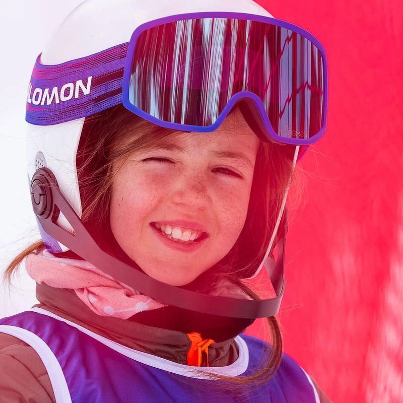 Detská lyžiarska prilba Salomon Equipe Fis + Chinguard Jr white/race blue 6