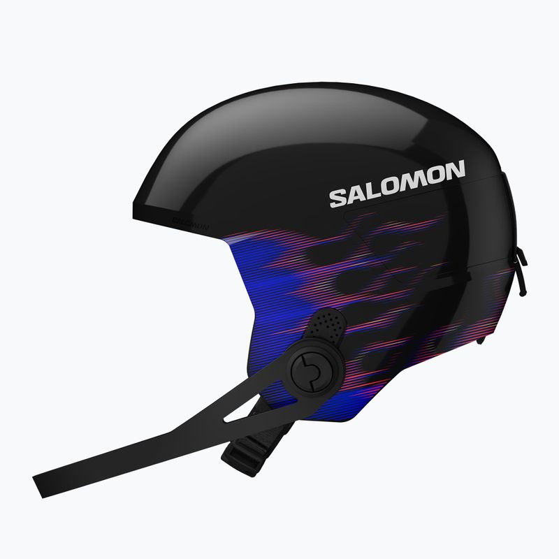 Detská lyžiarska prilba Salomon Equipe Fis + Chinguard Jr black/flames 4