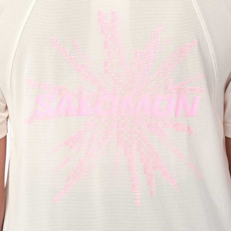 Dámske bežecké tričko Salomon Shakeout Core GFX SS Tee whisper white/pink frosting 4