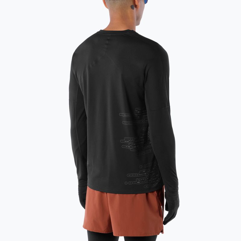 Pánske bežecké tričko longsleeve Salomon Sense Aero GFX Tee LS deep black/black beauty 2