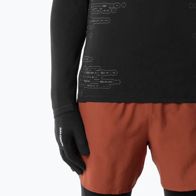 Pánske bežecké tričko longsleeve Salomon Sense Aero GFX Tee LS deep black/black beauty 3