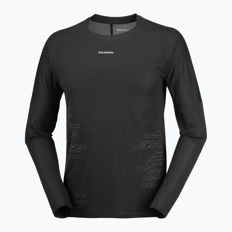 Pánske bežecké tričko longsleeve Salomon Sense Aero GFX Tee LS deep black/black beauty 4