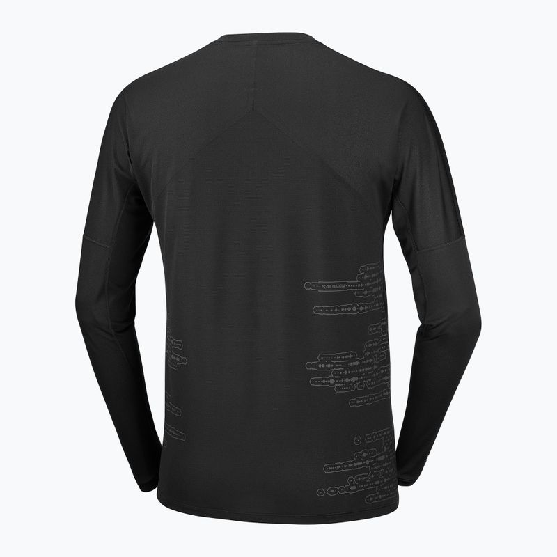 Pánske bežecké tričko longsleeve Salomon Sense Aero GFX Tee LS deep black/black beauty 5