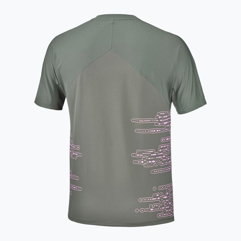 Pánske bežecké tričko Salomon Sense Aero GFX Tee SS castor gray/pink frosting 5