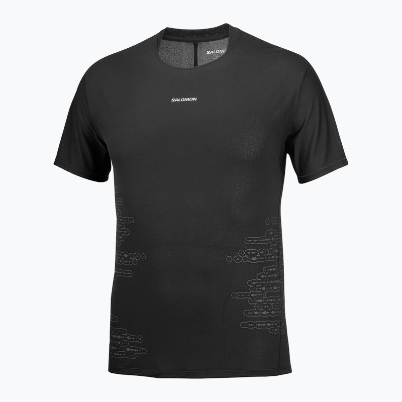 Pánske bežecké tričko Salomon Sense Aero GFX Tee SS deep black/black beauty 4
