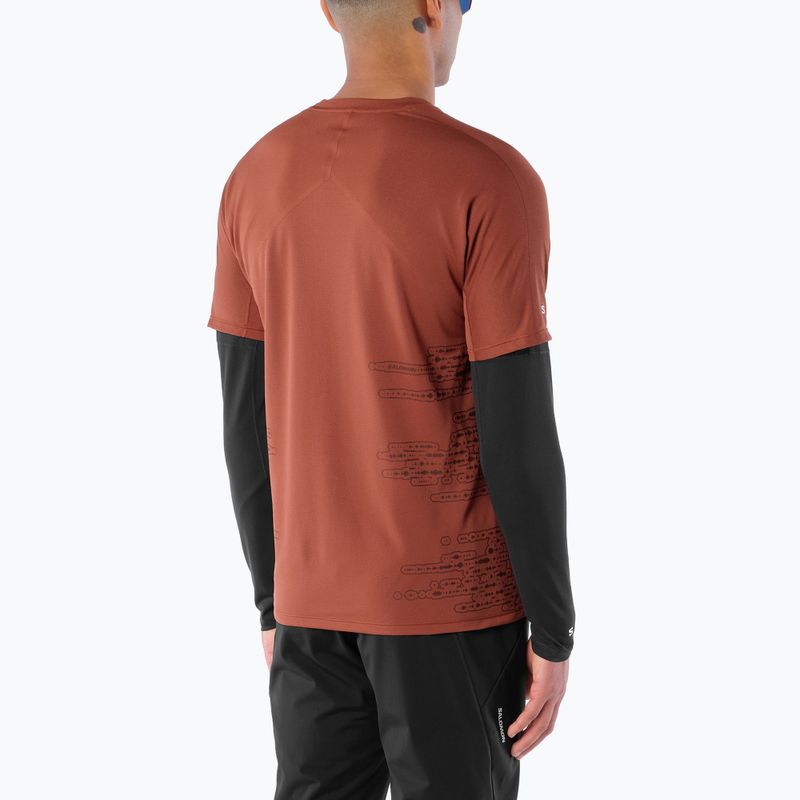 Pánske bežecké tričko Salomon Sense Aero GFX Tee SS burnt umber/coffee bean 2