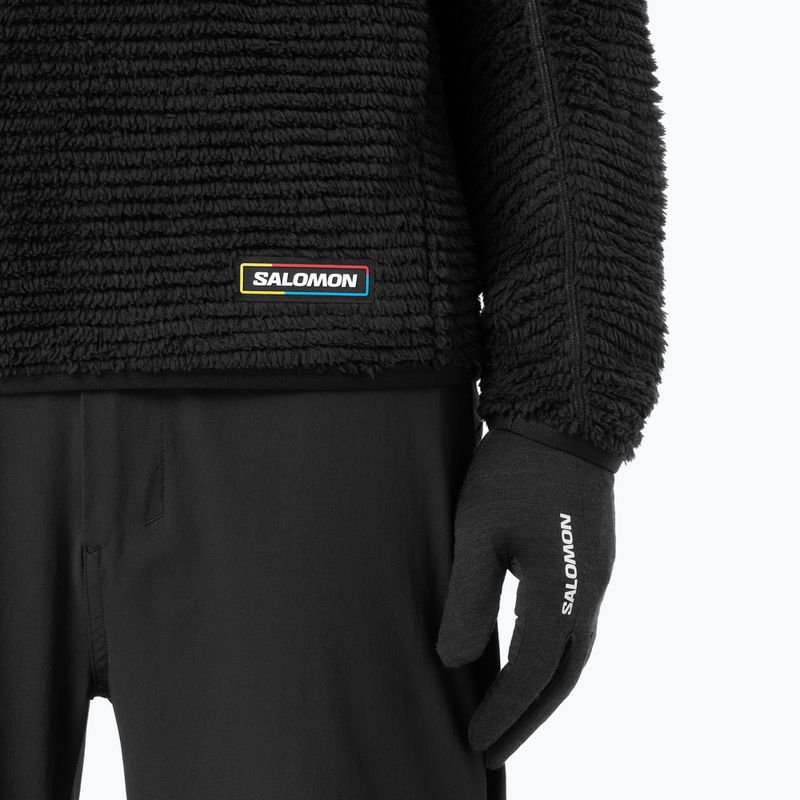 Pánska fleecová mikina Salomon Thernova Fleece Hoodie deep black 5