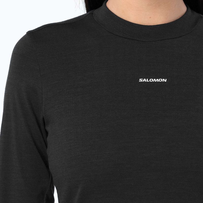 Dámske bežecké tričko longsleeve Salomon Sense Merino Tee LS deep black 3