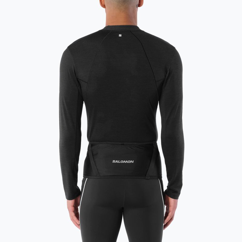 Pánske bežecké tričko longsleeve Salomon Sense Merino Tee LS deep black 2