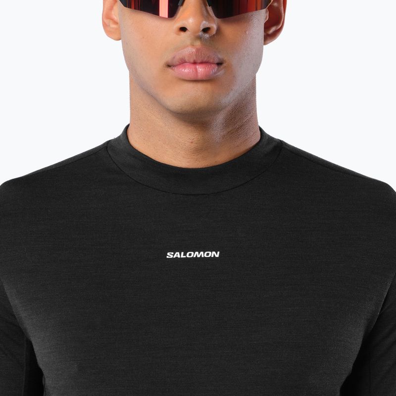 Pánske bežecké tričko longsleeve Salomon Sense Merino Tee LS deep black 3