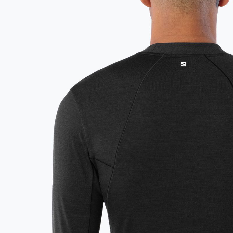 Pánske bežecké tričko longsleeve Salomon Sense Merino Tee LS deep black 4
