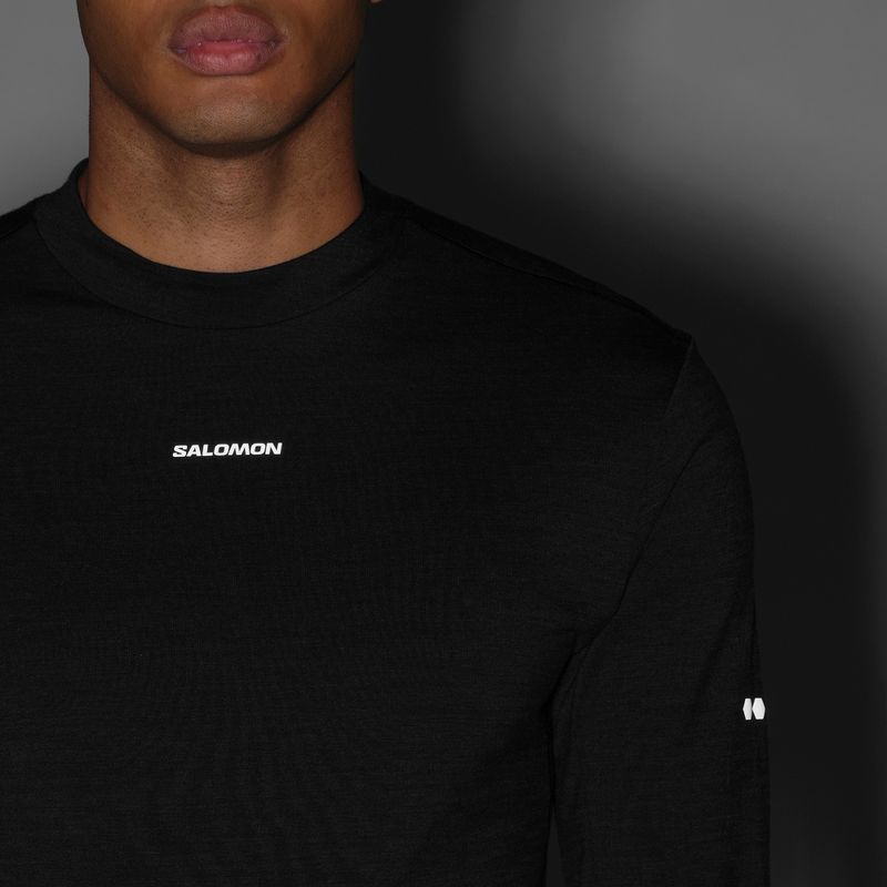 Pánske bežecké tričko longsleeve Salomon Sense Merino Tee LS deep black 6