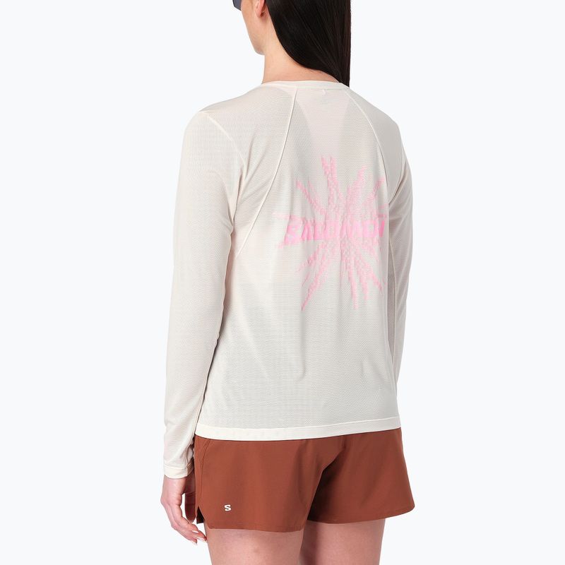 Dámske bežecké tričko longsleeve Salomon Shakeout Core Tee GFX LS whisper white/pink frosting 2