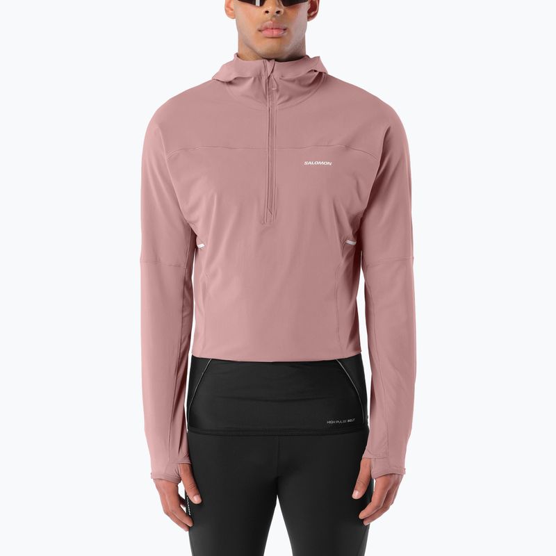 Pánska bežecká mikina Salomon Sense Aero Hybrid Half Zip Hooded antler