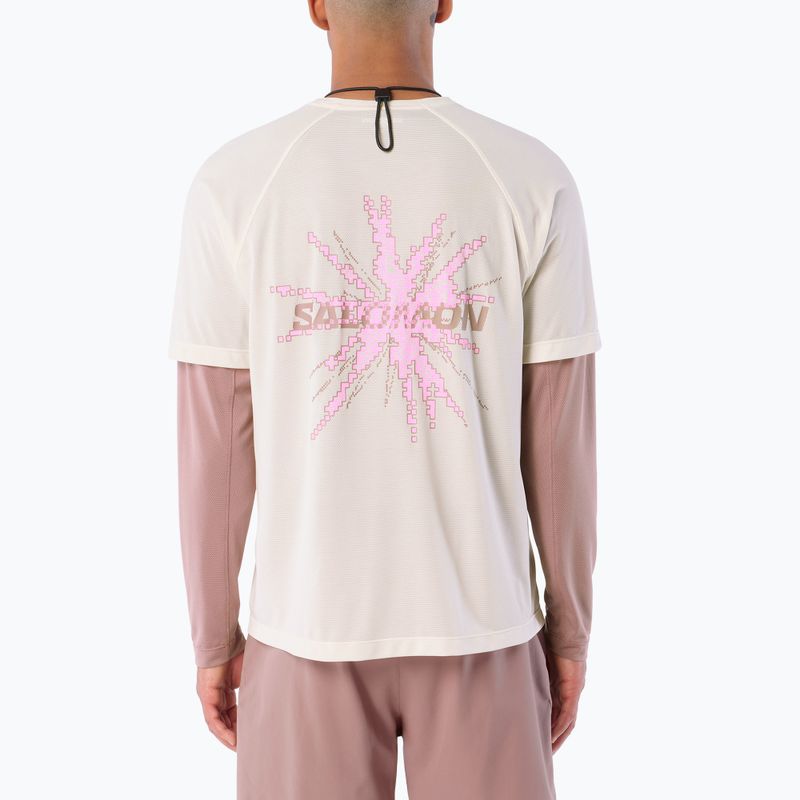 Pánske bežecké tričko Salomon Shakeout Core GFX SS Tee whisper white/pink frosting 2