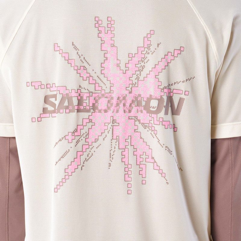 Pánske bežecké tričko Salomon Shakeout Core GFX SS Tee whisper white/pink frosting 4