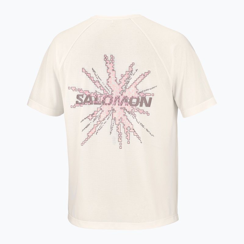 Pánske bežecké tričko Salomon Shakeout Core GFX SS Tee whisper white/pink frosting 6