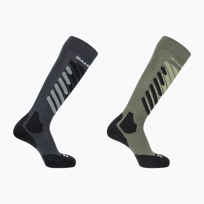 Lyžiarske ponožky Salomon S/Access 2-Pack anthracite/deep lichen green