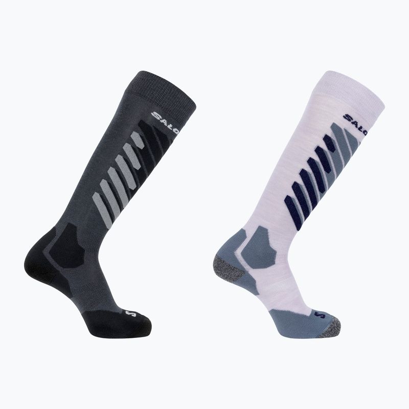 Lyžiarske ponožky Salomon S/Access 2-Pack anthracite/sweet lavender