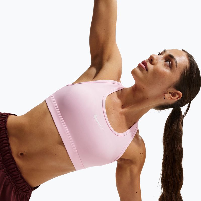 Športová podprsenka Nike Swoosh Medium Support pink foam/stone mauve/white 5