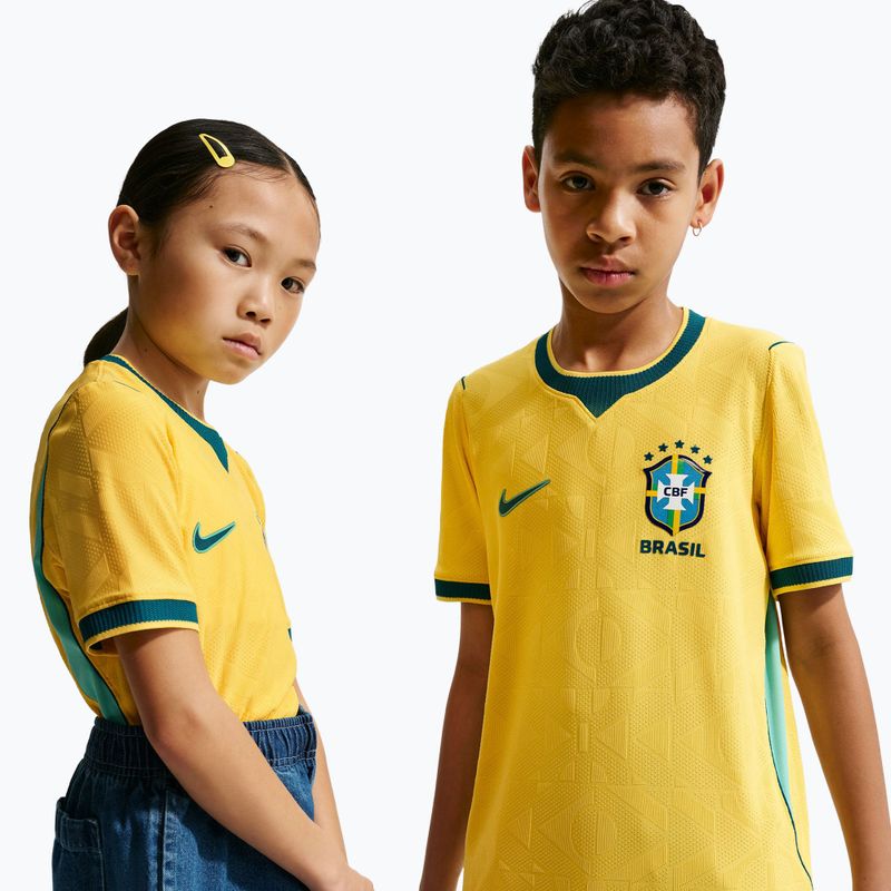 Detský futbalový dres Nike Brazil 2026/27 Match Home canary/light mint/geode teal 4