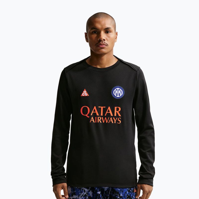 Pánske futbalové tričko longsleeve Nike Inter Milan Academy Pro Warm SE black/safety orange