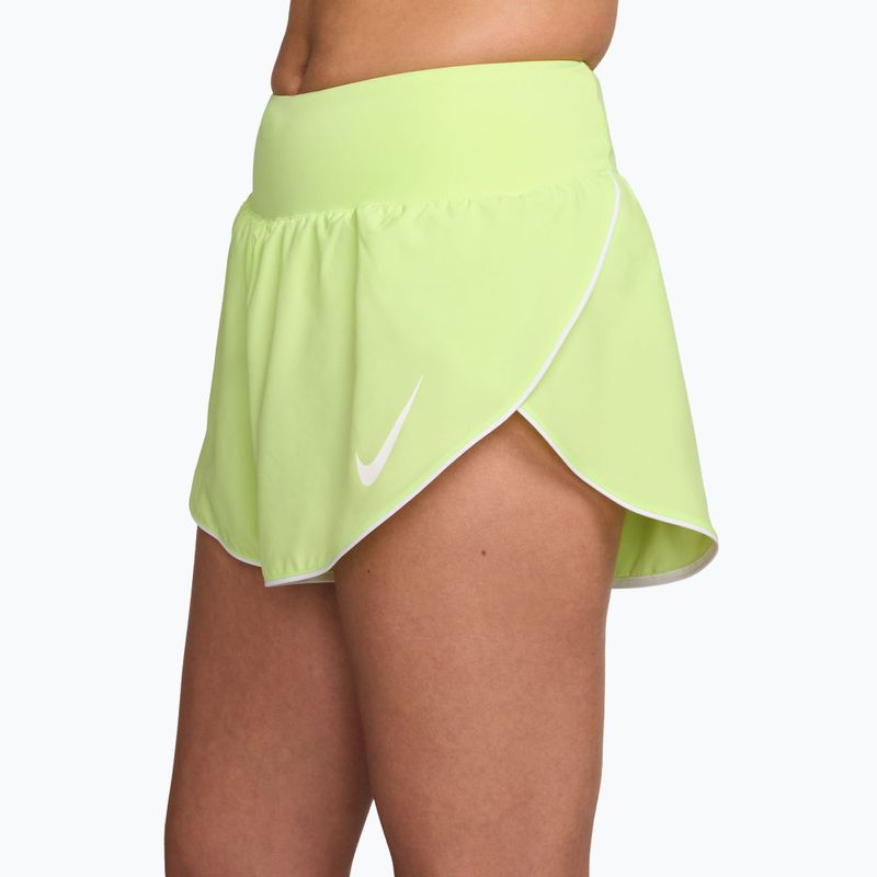 Dámske bežecké šortky Nike Tempo Swoosh Dri-Fit Mid-Rise Brief-Lined light lemon twist/white 3