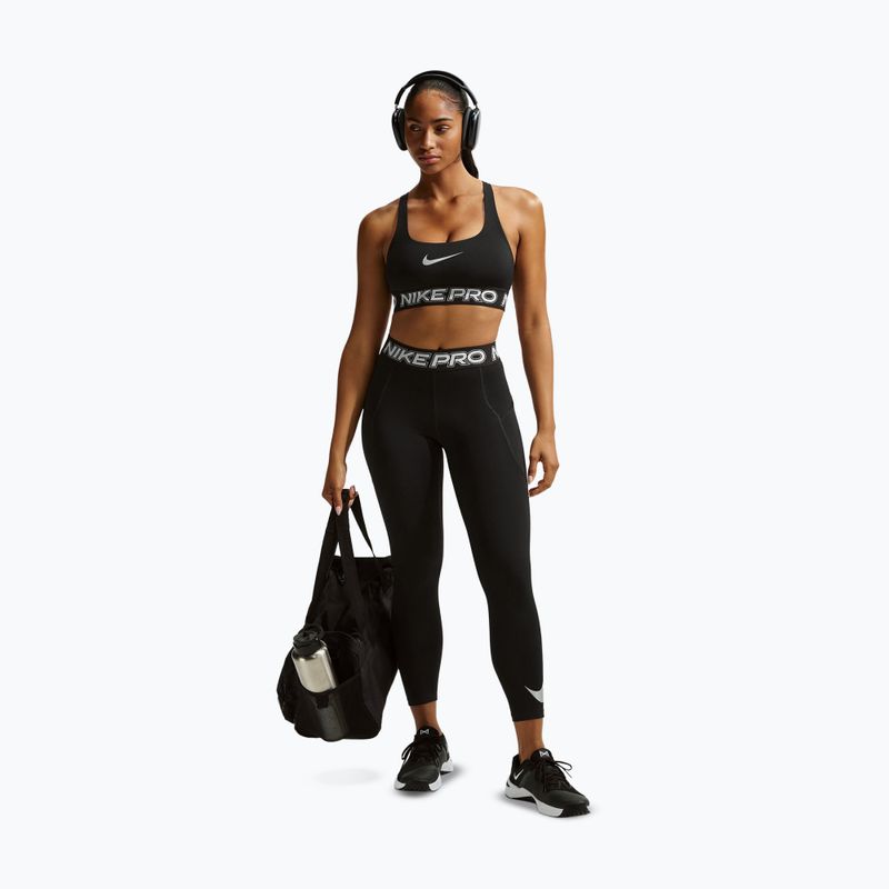 Fitness podprsenka Nike Pro Light Support Non Padded black/white/metallic silver 2