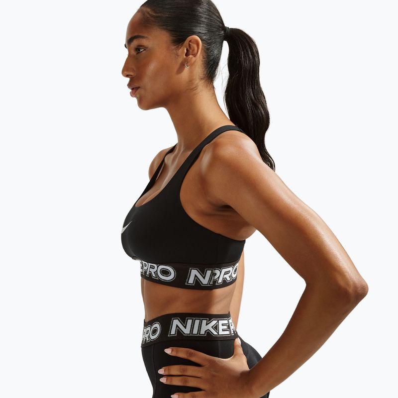 Fitness podprsenka Nike Pro Light Support Non Padded black/white/metallic silver 4