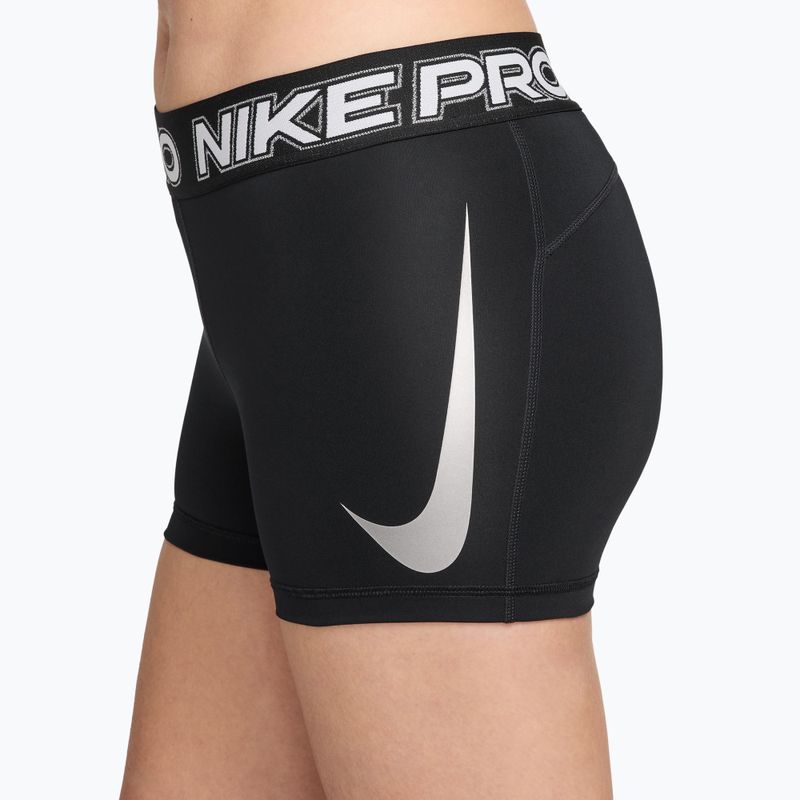 Dámske tréningové šortky Nike Pro Mid Rise Biker 3" black/white/metallic silver 6