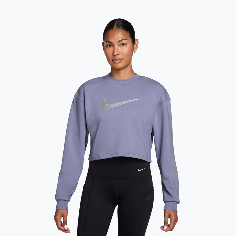 Dámska tréningová mikina Nike Pro Dri-Fit Crew Neck iron purple/metallic silver/white