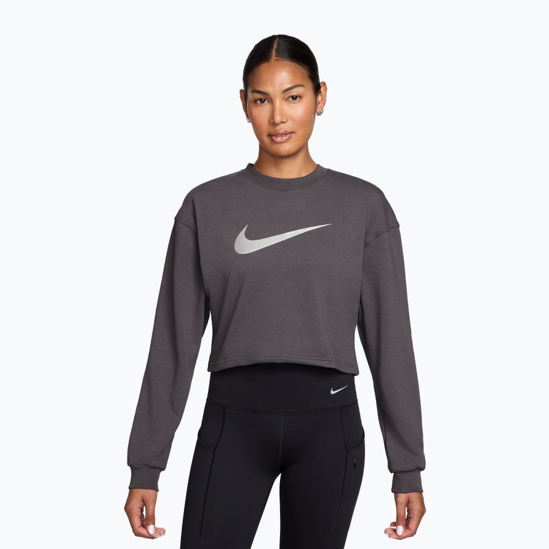 Dámska tréningová mikina Nike Pro Dri-Fit Crew Neck thunder grey/metallic silver/white