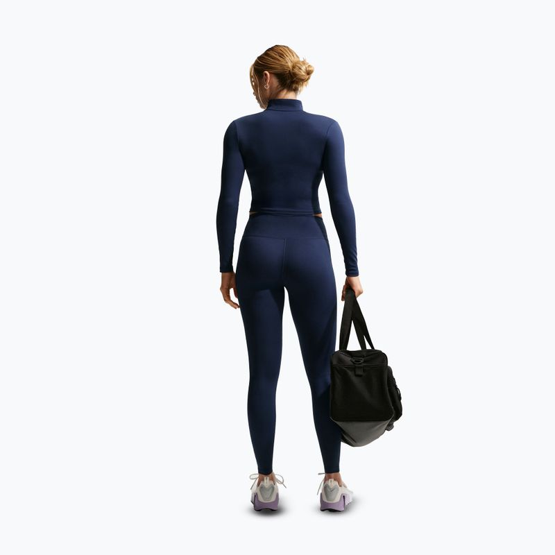 Dámske legíny Nike One Seamless Front High-Waisted midnight navy/white 3