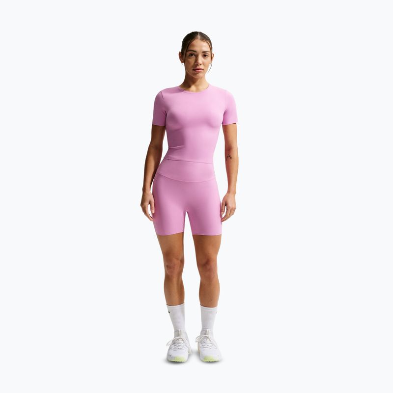 Dámske šortky Nike Zenvy High Waisted Biker 5" light magenta/white 2