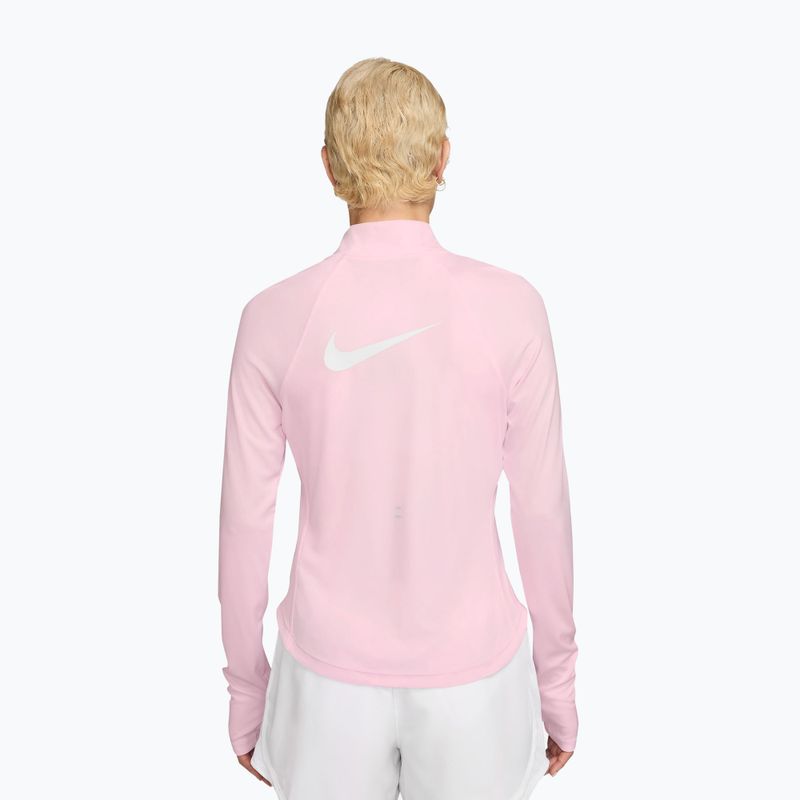 Dámske bežecké tričko s dlhým rukávom Nike Tempo Swoosh Run Dri-Fit 1/4-Zip pink foam/white 2
