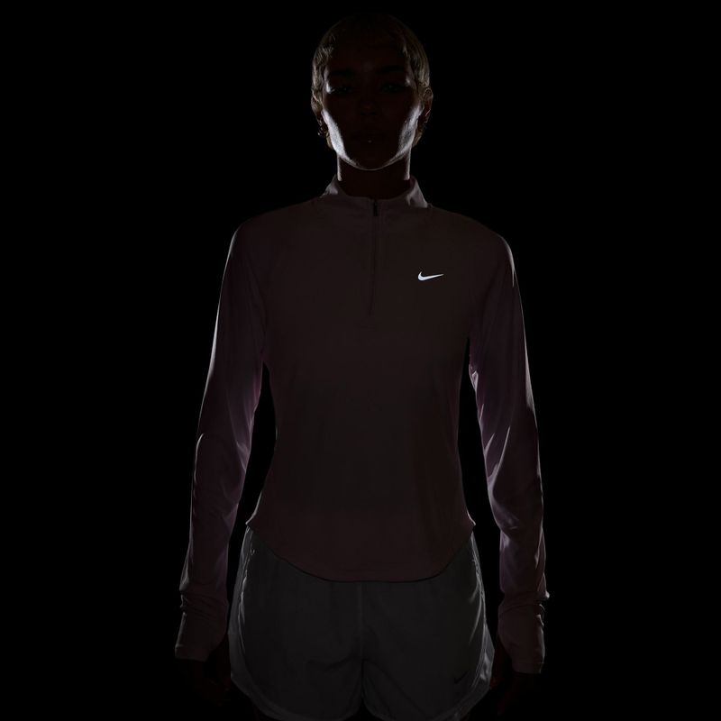 Dámske bežecké tričko s dlhým rukávom Nike Tempo Swoosh Run Dri-Fit 1/4-Zip pink foam/white 4