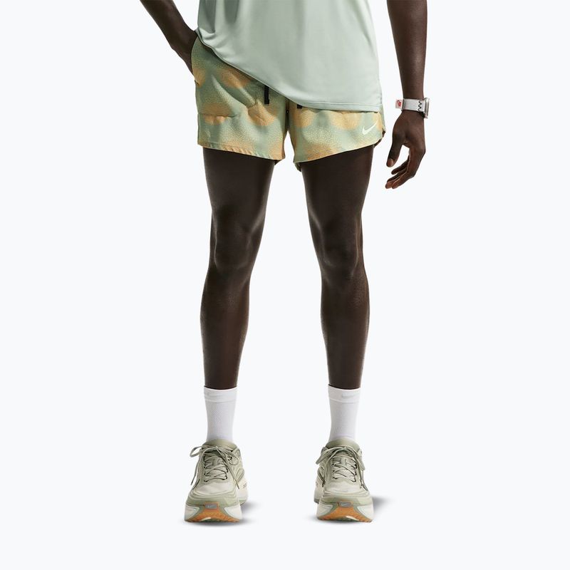 Pánske bežecké šortky Nike Stride Dri-Fit Brief Lined 5" jade horizon