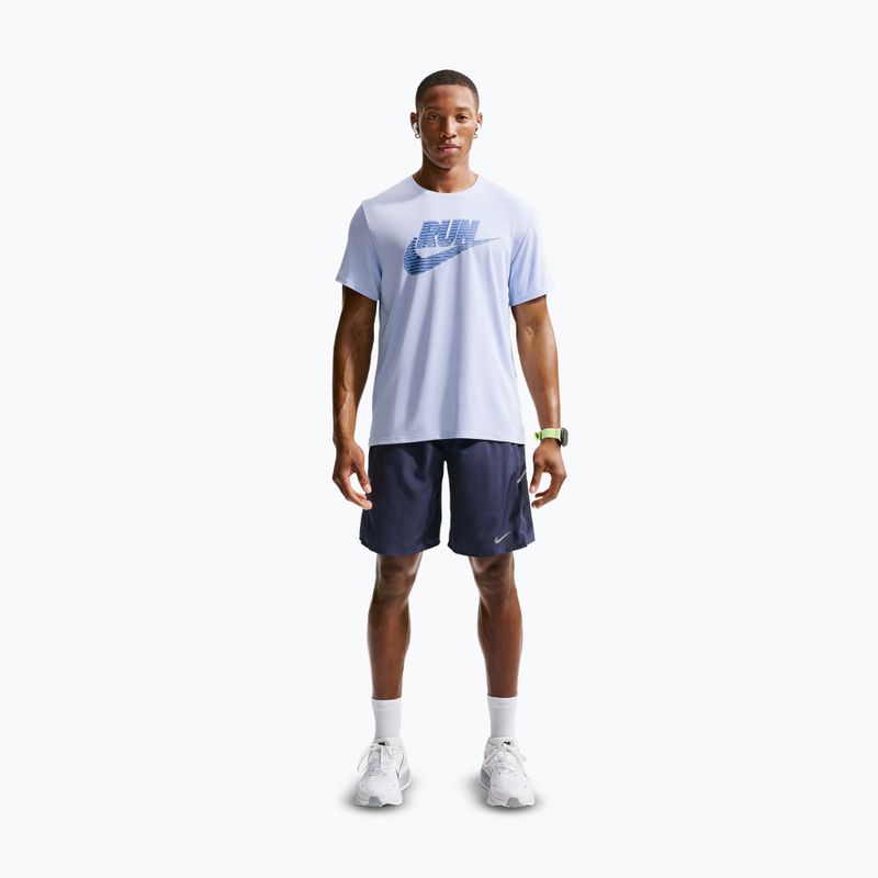 Pánske bežecké tričko Nike Miler Dri-Fit UV hydrogen blue/lapis 2