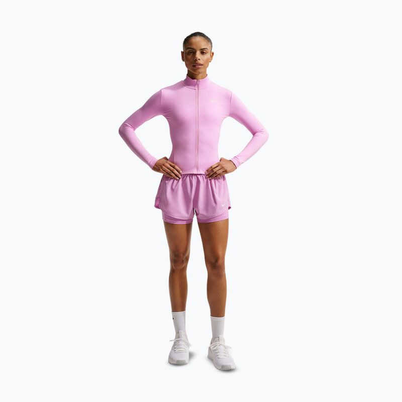Dámske bežecké šortky Nike One Dri-FIT 2IN1 light magenta/white 2