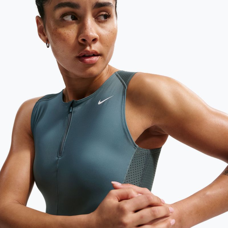 Dámske tréningové tričko Nike Pro Dri-Fit mineral slate/faded spruce/white 4