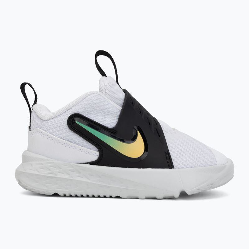 Detské topánky Nike Team Hustle D 12 white/black/clear emerald/topaz gold 2