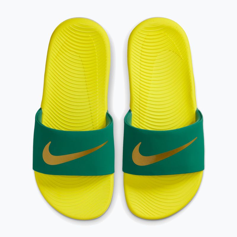 Detské šľapky Nike Coffee malachite/sonic yellow/metallic gold 3
