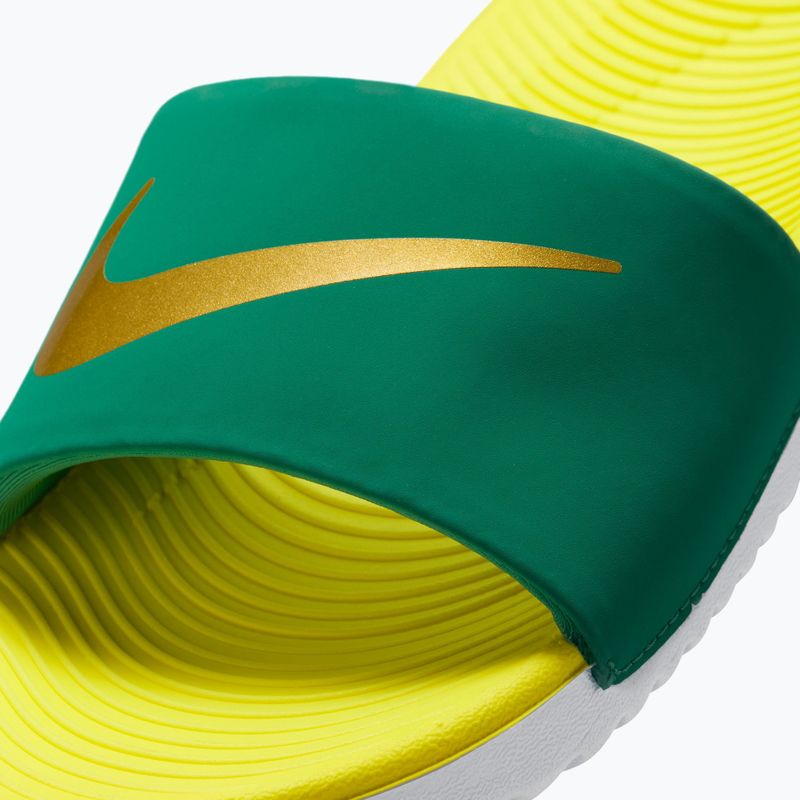 Šľapky Nike Coffee malachite/sonic yellow/metallic gold 11