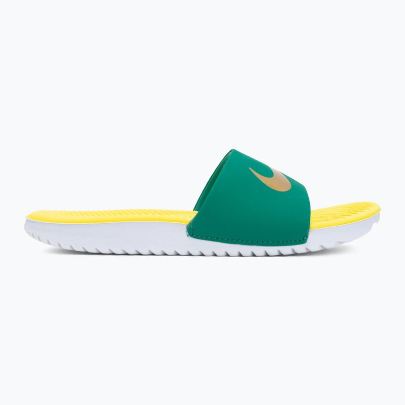 Šľapky Nike Coffee malachite/sonic yellow/metallic gold 2