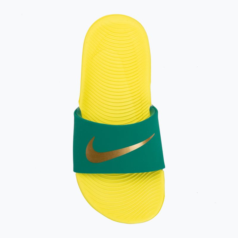 Šľapky Nike Coffee malachite/sonic yellow/metallic gold 5