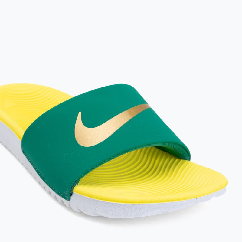 Šľapky Nike Coffee malachite/sonic yellow/metallic gold 7